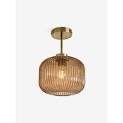 made.com briz amber brown ribbed glass semi flush ceiling light - Stillorgan Decor image
