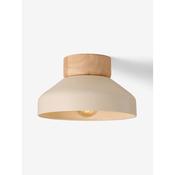 made.com albert cream and natural wood flush ceiling light - Stillorgan Decor image