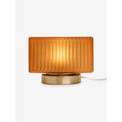 made.com alma amber ribbed glass table lamp with brushed chrome - Stillorgan Decor image