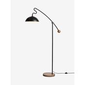 made.com avery black adjustable floor lamp with dark wood detail - Stillorgan Decor image