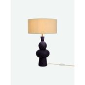 made.com freyja black ceramic table lamp with cream shade - Stillorgan Decor image