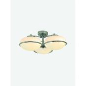 made.com piper chrome three light flush ceiling light with opal glass - Stillorgan Decor image