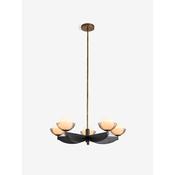 made.com layla black wood five light ceiling light with smoked glass - Stillorgan Decor image