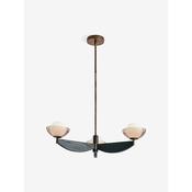 made.com layla black wood three light ceiling light with smoked glass - Stillorgan Decor image