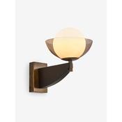 made.com layla black wood wall light with smoked glass - Stillorgan Decor image