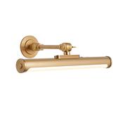 warm brass rechargeable kas led picture light with adjustable arm - Stillorgan Decor image