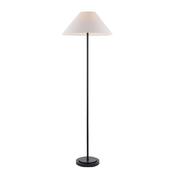 refined matt black floor lamp with natural linen shade - Stillorgan Decor image