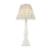 elegant almond white table lamp with herb garden green pleated shade - Stillorgan Decor image