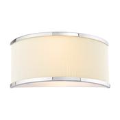 polished chrome two light wall light with ivory micro pleat shade - Stillorgan Decor image