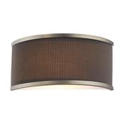 antique bronze two light wall light with brown micro pleat shade - Stillorgan Decor image
