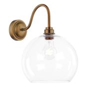elegant antique bronze wall light with clear glass globe shade - Stillorgan Decor