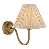 elegant antique bronze wall light with taupe pleated scallop shade - Stillorgan Decor
