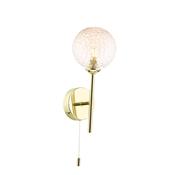refined polished gold wall light with amber hammered glass - Stillorgan Decor