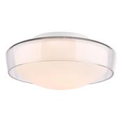 refined clear glass three light bathroom ceiling light with opal diffuser – ip44 - Stillorgan Decor image