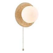 refined travertine bathroom wall light with opal glass – ip44 - Stillorgan Decor image