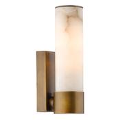 elegant antique bronze bathroom wall light with natural alabaster – ip44 - Stillorgan Decor image