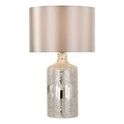 striking silver mosaic dual light table lamp with string shade - Stillorgan Decor image