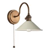 refined antique bronze wall light with matt taupe metal shade - Stillorgan Decor image