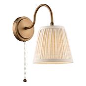 refined antique bronze wall light with natural pleated linen shade - Stillorgan Decor image