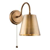 elegant antique bronze wall light with tapered antique brass metal shade - Stillorgan Decor image