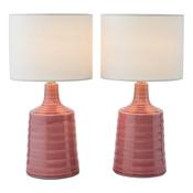 charming pink twin pack table lamps with shades - Stillorgan Decor image