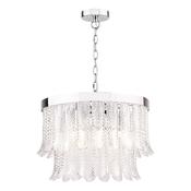 elegant polished nickel six light pendant with cascading textured glass - Stillorgan Decor image