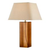 elegant brown glass table lamp with antique brass and taupe linen shade - Stillorgan Decor image