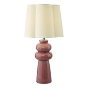 elegant pink ceramic and polished chrome table lamp - Stillorgan Decor image
