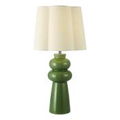 elegant green ceramic and polished chrome table lamp - Stillorgan Decor image
