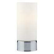 refined polished chrome touch table lamp with opal glass - Stillorgan Decor image