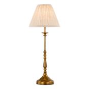 timeless antique bronze table lamp with pleated natural linen shade - Stillorgan Decor image