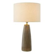 timeless brown ceramic and antique brass table lamp - Stillorgan Decor image