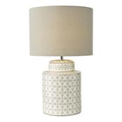 refined grey ceramic and satin chrome table lamp - Stillorgan Decor image