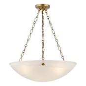 elegant antique bronze three light pendant with alabaster effect glass bowl - Stillorgan Decor image