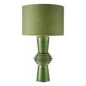 elegant green ceramic and antique brass table lamp - Stillorgan Decor image