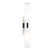refined polished chrome two light ip44 bathroom wall light with frosted shades - Stillorgan Decor image