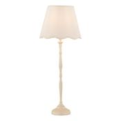 refined matt cream table lamp with scalloped linen shade - Stillorgan Decor image