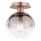 refined satin bronze flush ceiling light with brown ombre glass - Stillorgan Decor image