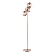 statement satin bronze three light floor lamp with bronze ombre glass - Stillorgan Decor image