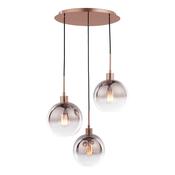 sculptural satin bronze three light cluster pendant with bronze ombre glass - Stillorgan Decor image