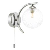 elegant polished chrome wall light with hammered clear glass - Stillorgan Decor image