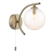 elegant antique brass wall light with hammered amber glass - Stillorgan Decor image