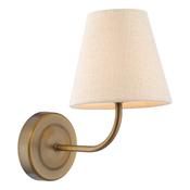 timeless antique bronze rechargeable led wall light with linen shade - Stillorgan Decor image