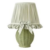 refined matt green and antique brass table lamp - Stillorgan Decor image