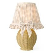 refined matt taupe and antique brass table lamp - Stillorgan Decor image