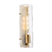 refined antique bronze wall light with textured glass - Stillorgan Decor image