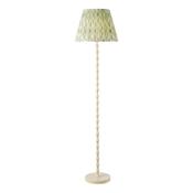 elegant cream floor lamp with patterned shade - Stillorgan Decor image