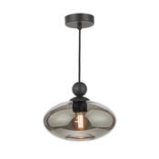 striking matt black pendant with smoked glass - Stillorgan Decor image