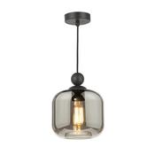 refined matt black pendant with smoked glass - Stillorgan Decor image