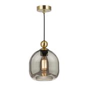 refined satin brass pendant with smoked glass - Stillorgan Decor image